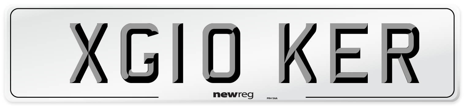 XG10 KER Number Plate from New Reg